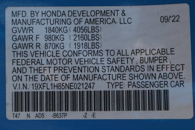 2022 Honda Civic Sport Touring