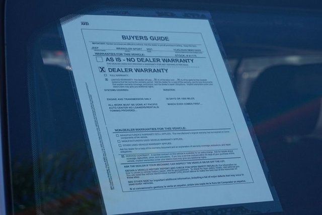 2021 Jeep Wrangler Sport