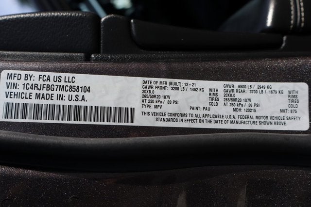 2021 Jeep Grand Cherokee 80th Anniversary Edition