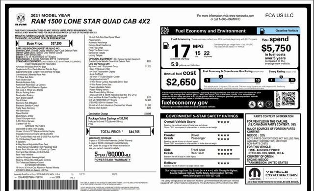 2021 RAM 1500 Big Horn/Lone Star