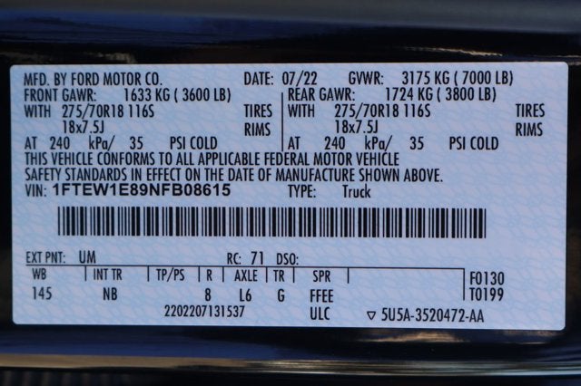 2022 Ford F-150 Tremor