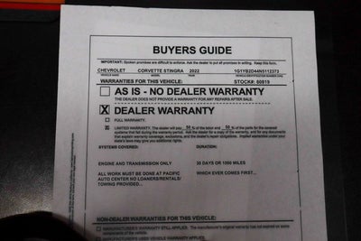 2022 Chevrolet Corvette Stingray