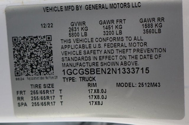 2022 Chevrolet Colorado Work Truck