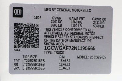 2022 Chevrolet Express 2500 Work Van