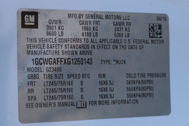 2016 Chevrolet Express 2500 Work Van