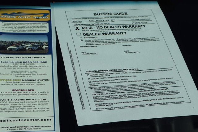 2017 Cadillac Escalade ESV Platinum Edition