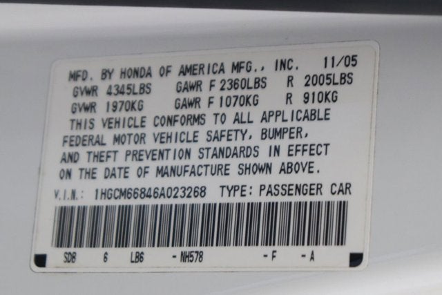 2006 Honda Accord Sdn EX