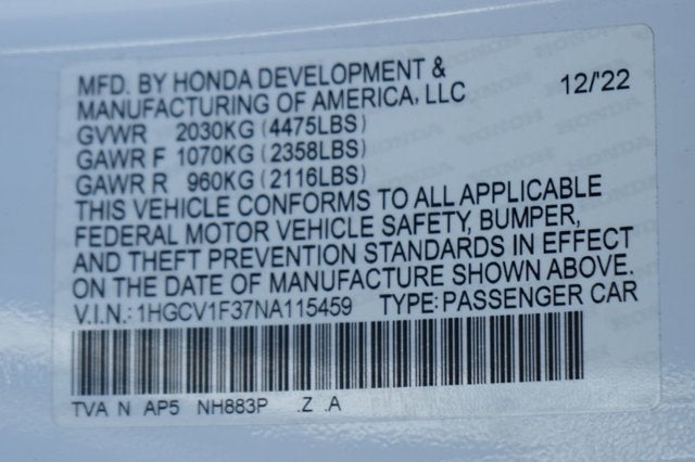 2022 Honda Accord Sport