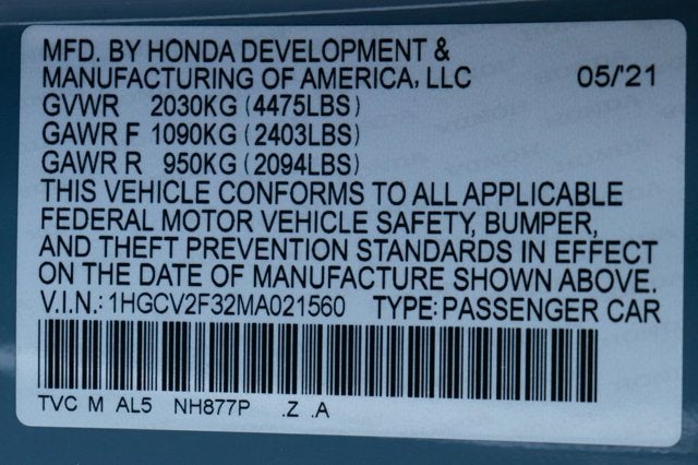 2021 Honda Accord Sport 2.0T