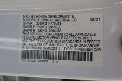 2021 Honda Accord Sport 2.0T