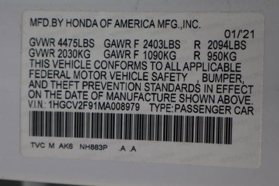 2021 Honda Accord Touring 2.0T