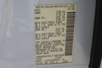 2016 Nissan Frontier SV