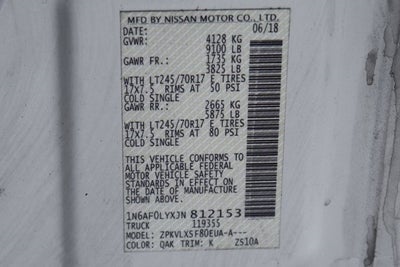 2018 Nissan NV2500 HD SV