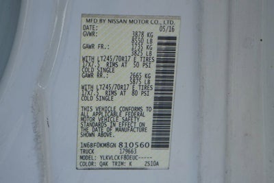 2016 Nissan NV1500 S