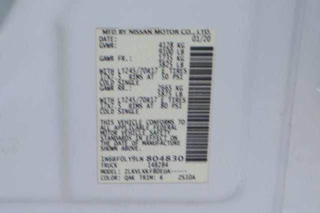 2020 Nissan NV2500 HD SV