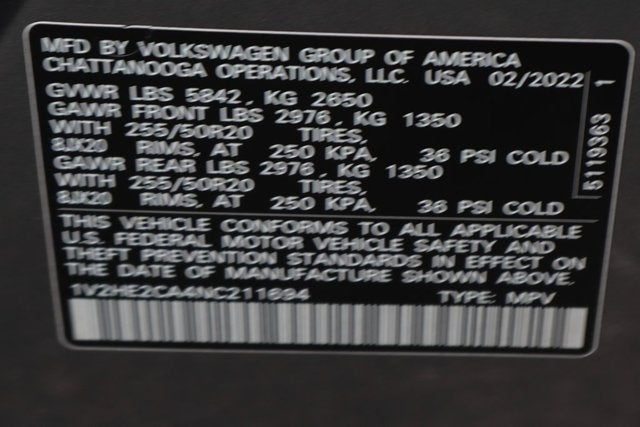 2022 Volkswagen Atlas Cross Sport 3.6L V6 SE w/Technology
