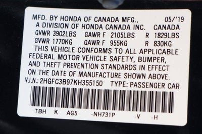 2019 Honda Civic Touring