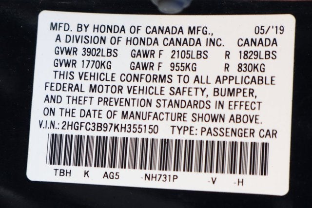 2019 Honda Civic Touring