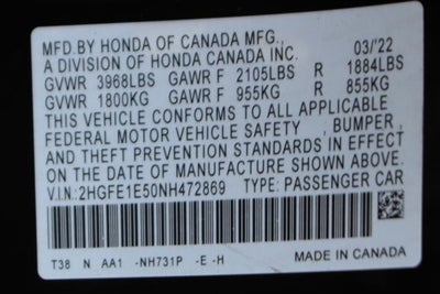 2022 Honda Civic Si Si