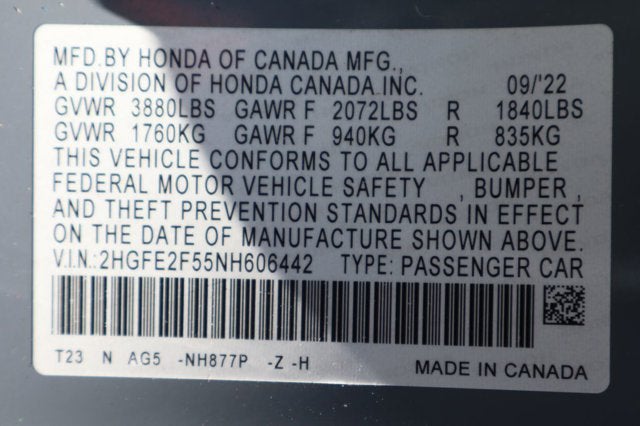 2022 Honda Civic Sport