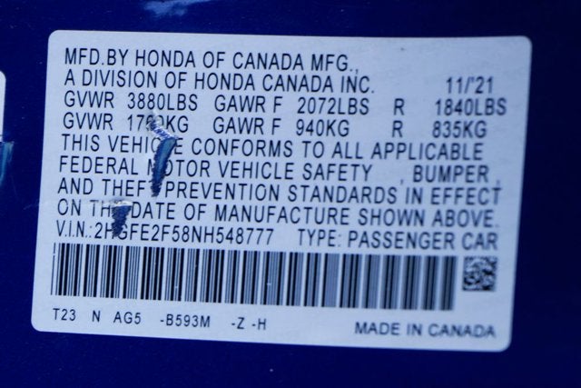 2022 Honda Civic Sport