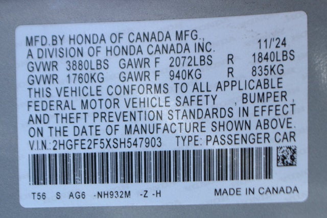 2025 Honda Civic Sport