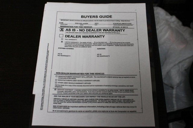 2021 RAM 3500 Big Horn