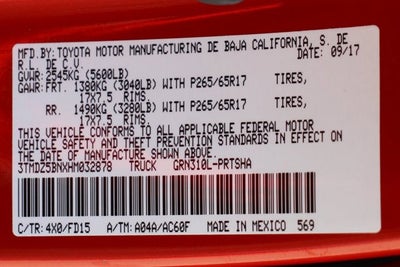 2017 Toyota Tacoma TRD Sport