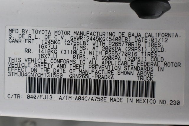 2012 Toyota Tacoma PreRunner