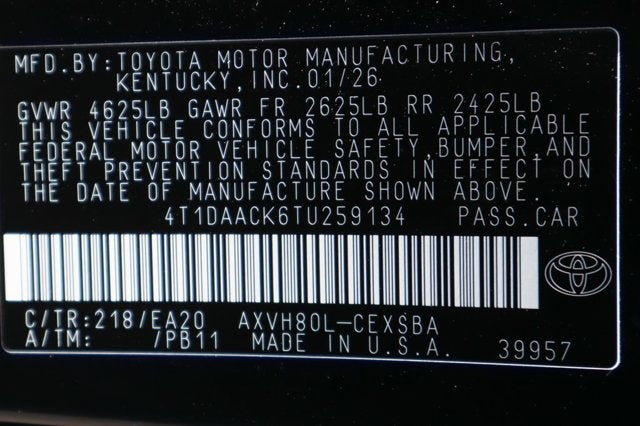 2026 Toyota Camry SE