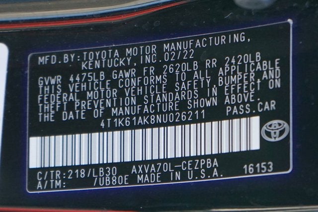 2022 Toyota Camry XSE