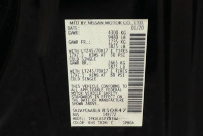 2020 Nissan NV Passenger SL