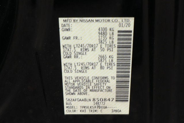 2020 Nissan NV Passenger SL