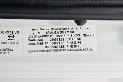 2019 Hino 258/268 Base