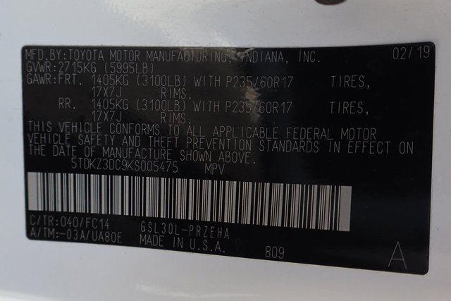 2019 Toyota Sienna LE