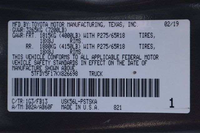 2019 Toyota Tundra SR5