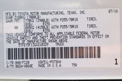 2016 Toyota Tundra SR5