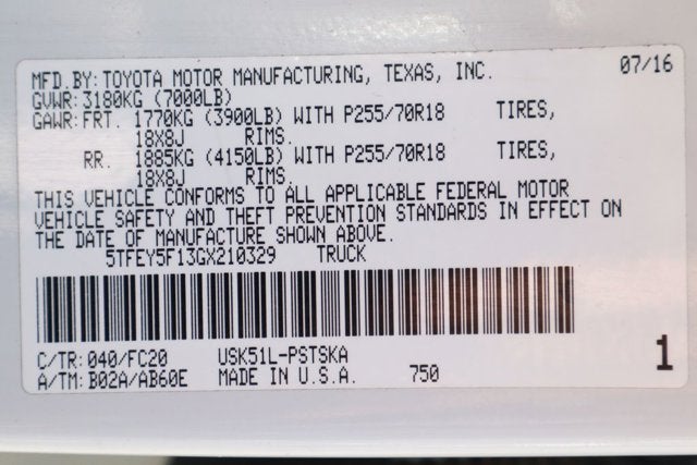 2016 Toyota Tundra SR5