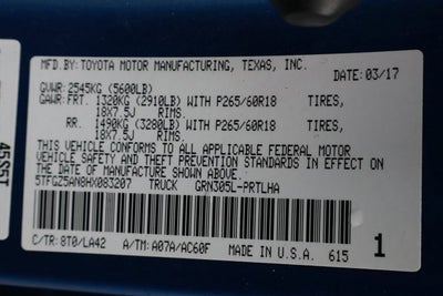 2017 Toyota Tacoma Limited