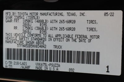 2022 Toyota Tundra Platinum