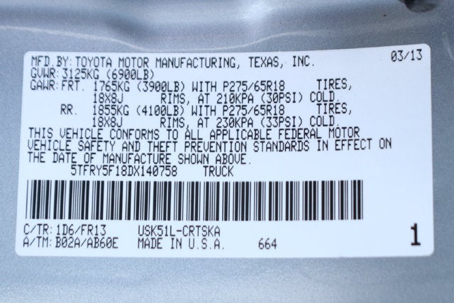 2013 Toyota Tundra Grade