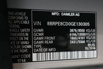 2016 Mercedes-Benz Sprinter 2500 Passenger 170 WB