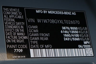 2020 Mercedes-Benz Sprinter 1500 Cargo Van 144 in. WB
