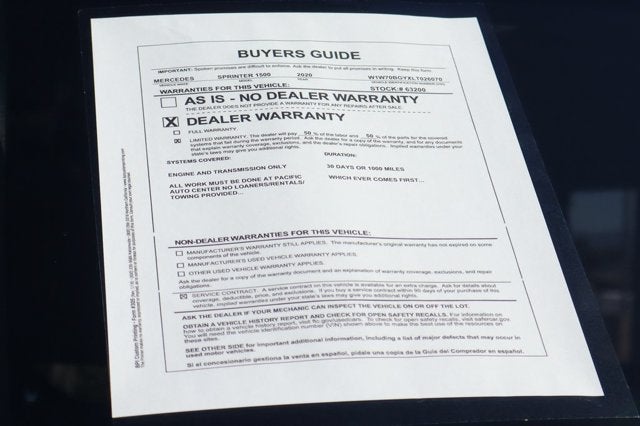 2020 Mercedes-Benz Sprinter 1500 Cargo Van 144 in. WB