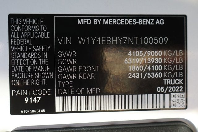 2022 Mercedes-Benz Sprinter 2500 Cargo 144 WB