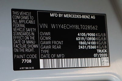 2020 Mercedes-Benz Sprinter 2500 Cargo 170 WB