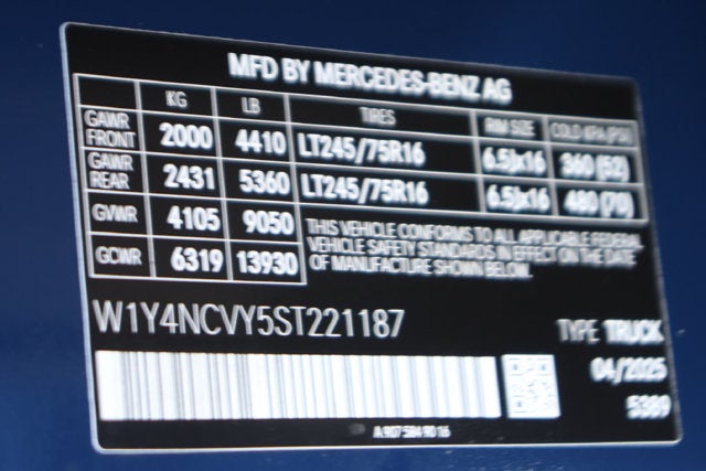 2025 Mercedes-Benz Sprinter 2500 Cargo 170 WB