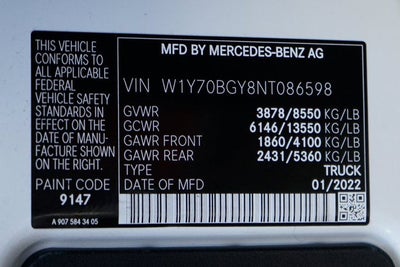 2022 Mercedes-Benz Sprinter 1500 Cargo Van 144 in. WB