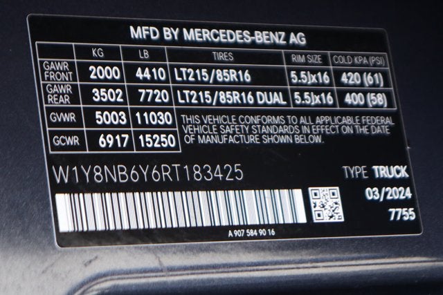 2024 Mercedes-Benz Sprinter 3500 Cargo 144 WB