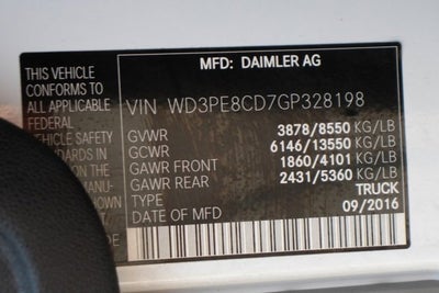 2016 Mercedes-Benz Sprinter 2500 Cargo 170 WB